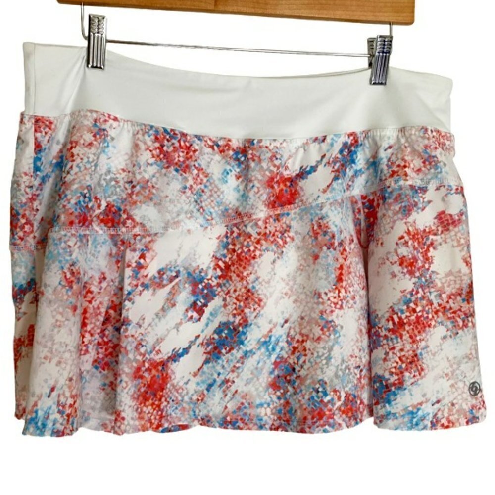 Lija White Abstract Tennis Skort Xlarge